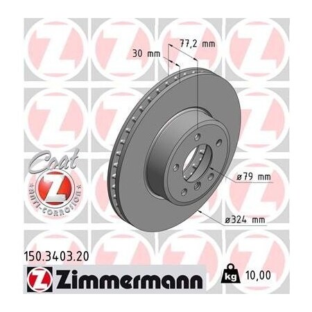 Zimmermann Brake Disc - Standard/Coated, 150340320 150340320